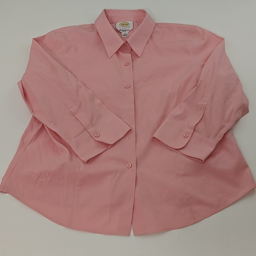 Talbot's petites button down blouse pink size 16